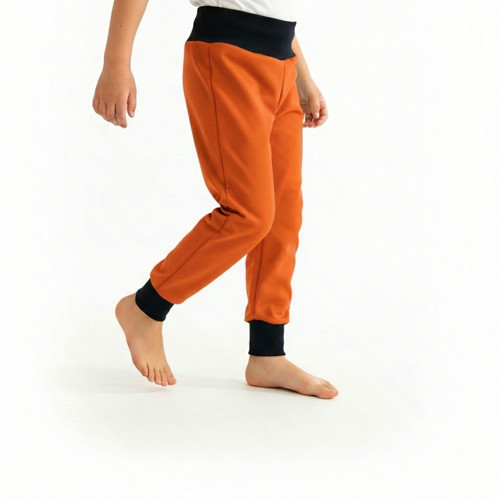 Dětské softshellové kalhoty s fleecem, oranžové