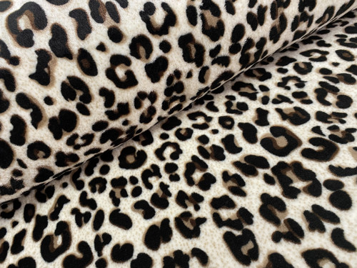 Fleece - levhart - šíře 150cm