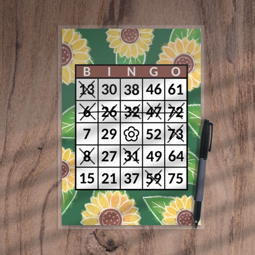 Bingo Floral watercolour 3 slunečnice