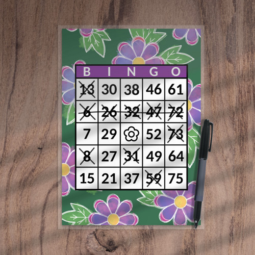 Bingo Floral watercolour 3 fialky