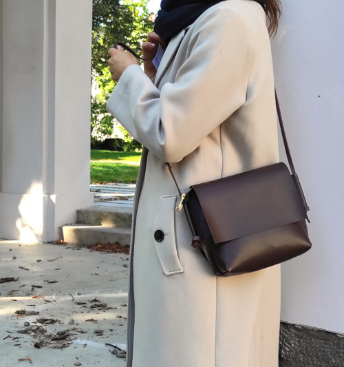 Kožená kabelka Helen čokoládově hnědá