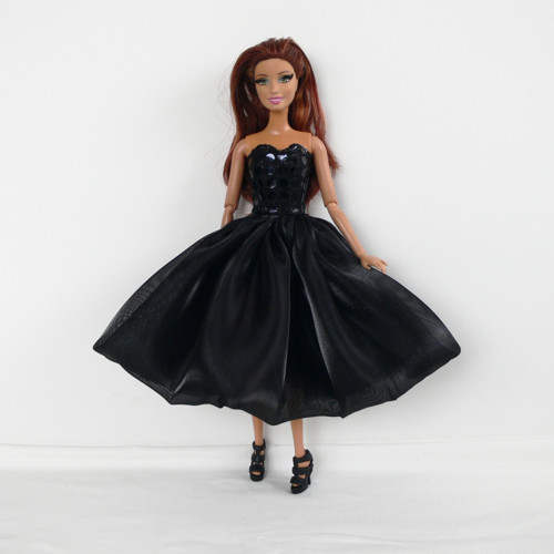 Barbie - krátké společenské šaty černé + botičky