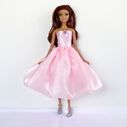 Barbie - krátké spol. šaty světle růžové +botičky