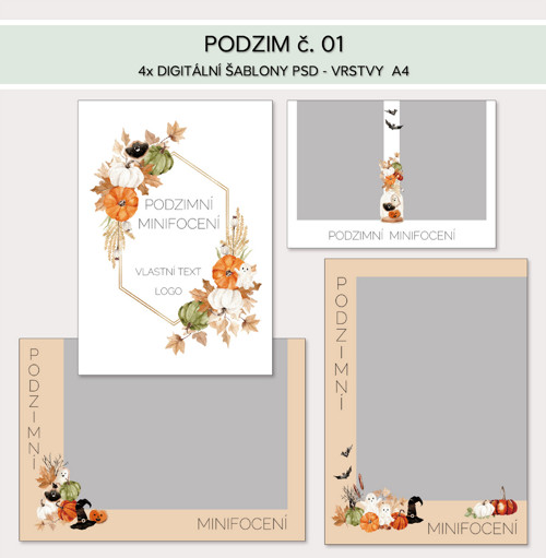 PODZIM rámy č. 01 - digitální šablony PSD