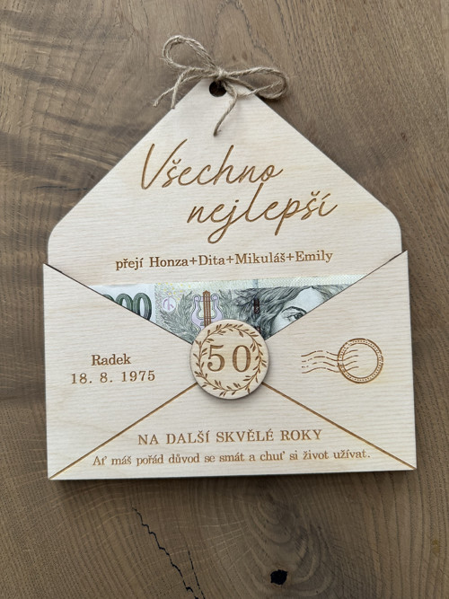 Narozeninová obálka na peníze