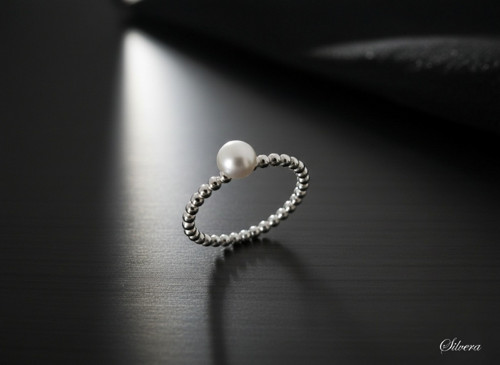 Stříbrný 925 prstýnek Marbles říční perla
