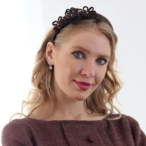 Čelenka Daisy - vlna, hnědá