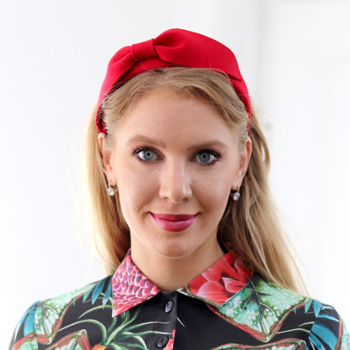 Čelenka Beatrice - vlna, červená
