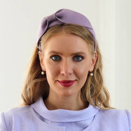 Čelenka Beatrice - vlna, levandulová