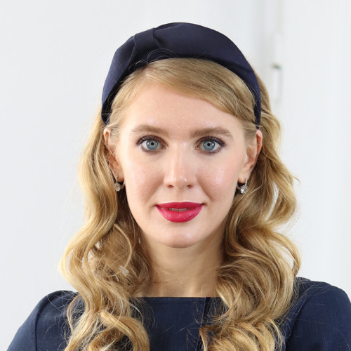 Čelenka Beatrice - vlna, tmavě modrá