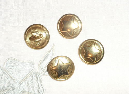 4x kovové KNOFLÍKY armádní, uniformní, vojenské