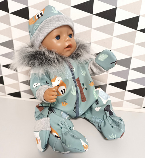 Zimní sada pro Baby Born 43cm - medvěd mint