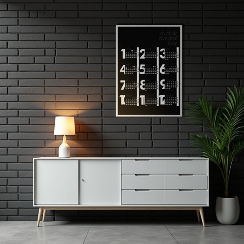 Minimalistický kalendár v bielom ráme