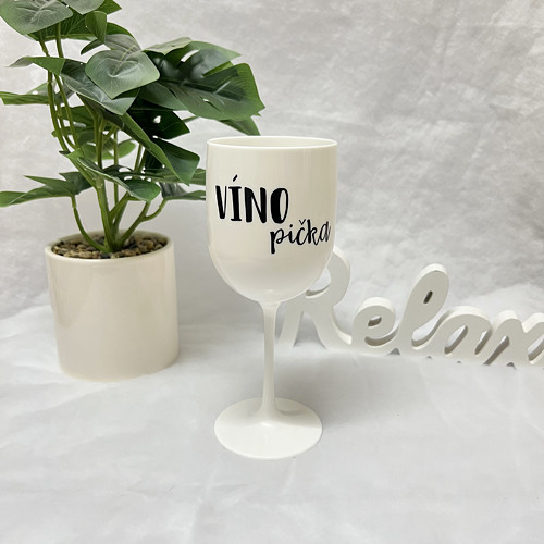 Plastová sklenička “VÍNOpička” bílá