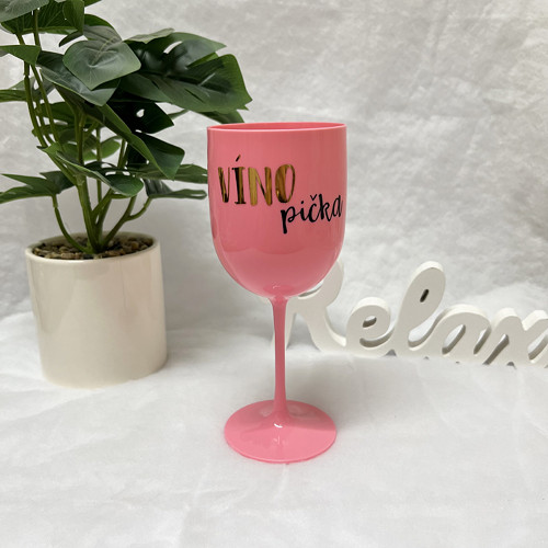 Plastová sklenička “VÍNOpička” růžová