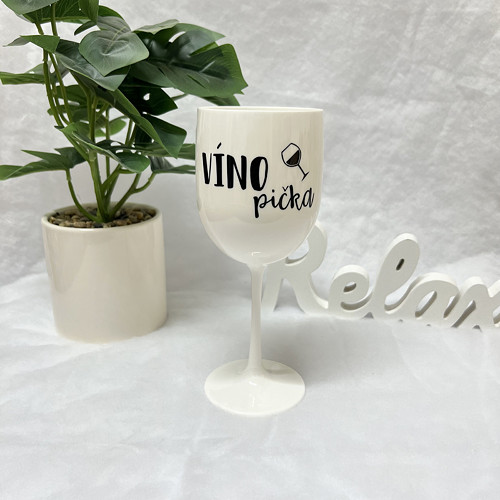 Plastová sklenička “VÍNOpička” bílá