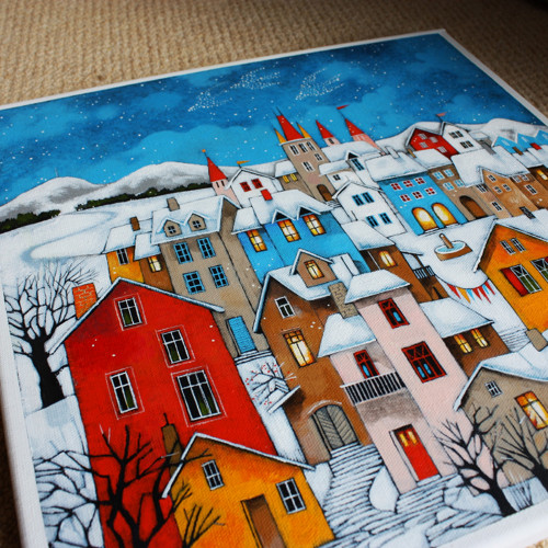 Andělé nad městem ... 40x40cm — foto 1