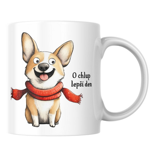 O chlup lepší den - corgi - Hrníček