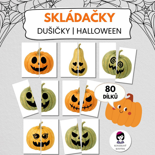 Puzzle skládačka Dýně | Dušičky | Halloween | PDF