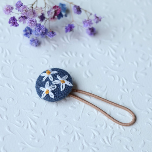 Buttonka - BonBon gumička - vyšívané - Navy