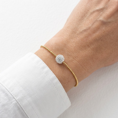 Basic náramek zlatý s shamballa kuličkou
