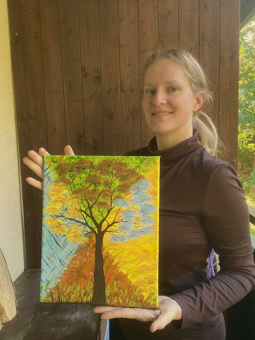 Čtvero ročních dob 30 x 40 cm olejomalba