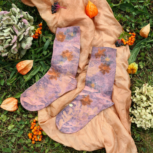 Přírodně barvené ponožky - krásenky vel. 35-38