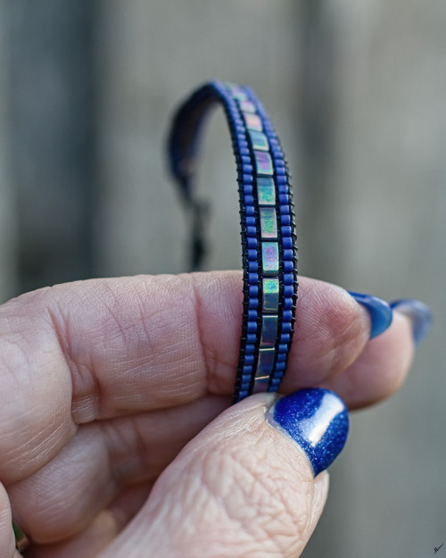 Metallic blue ...