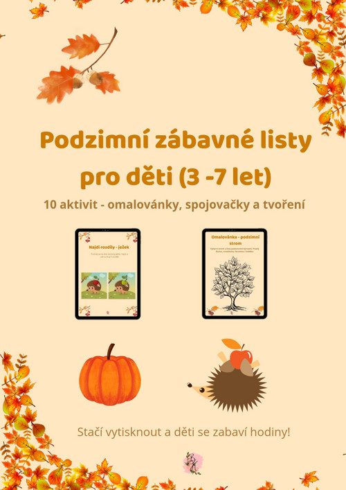 „Podzimní PDF balíček aktivit pro děti (3–7 let) |