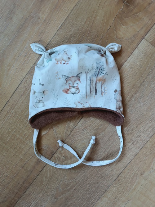 Zimní ušanka na zavazování "zvířátka" 45-48/9cm