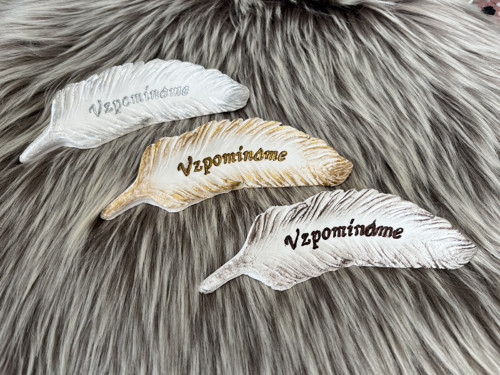 3D Peříčko "VZPOMÍNÁME" (stříbrné, zlaté, měděné)