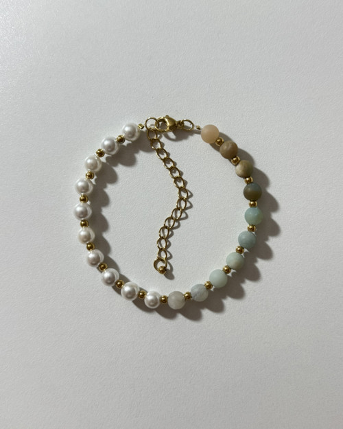 Bracelet With Amazonite & Freshwater Pearls — foto 1