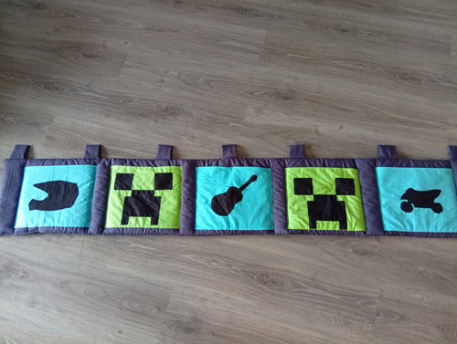 Kapsář/mantinel na zeď "Minecraft,motorka,kytara"