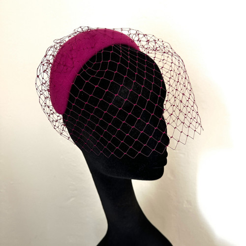 Fascinátor Headband Závoj Magenta