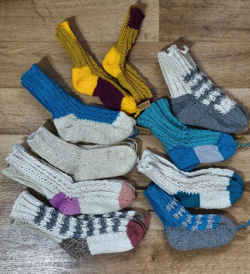 Pletené ponožky d.chodidla 15-18 cm
