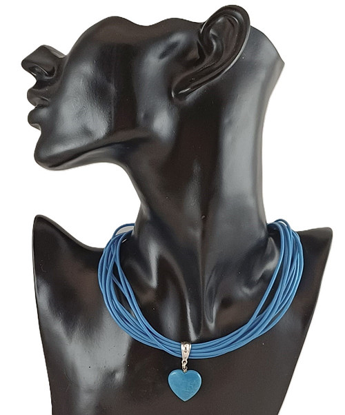 Tyrkysový náhrdelník se srdcem v boho stylu