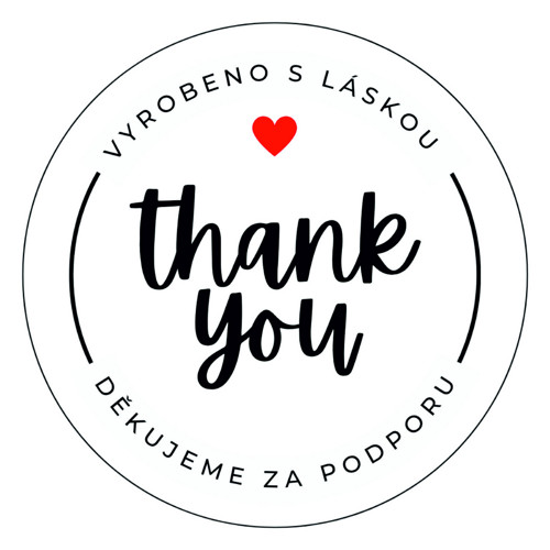 Vyrobeno s láskou - placka na poděkování