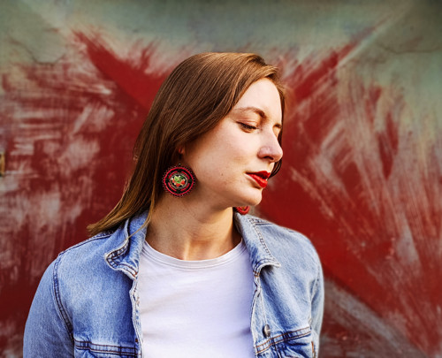 Madaba earrings n.47 - vyšívané náušnice — foto 1