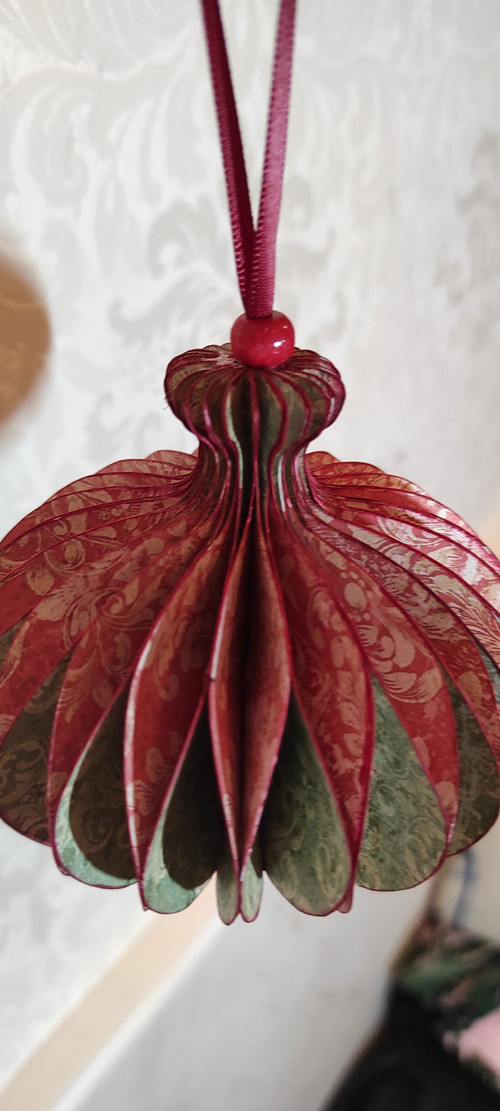 Vánoční ozdoba - Red Damask v1