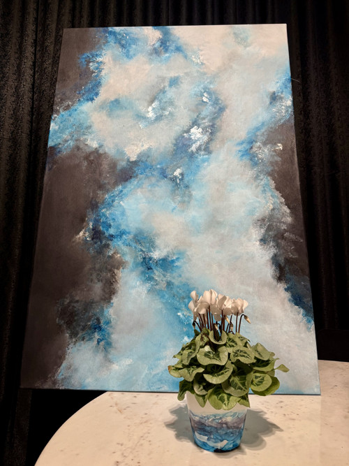 Abstraktní obraz - Modrá je dobrá 120x80cm