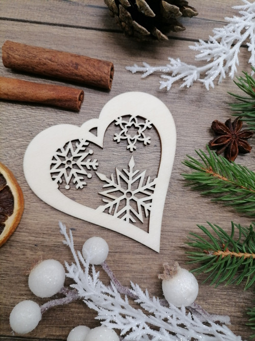 Vánoční srdíčko s vločkou