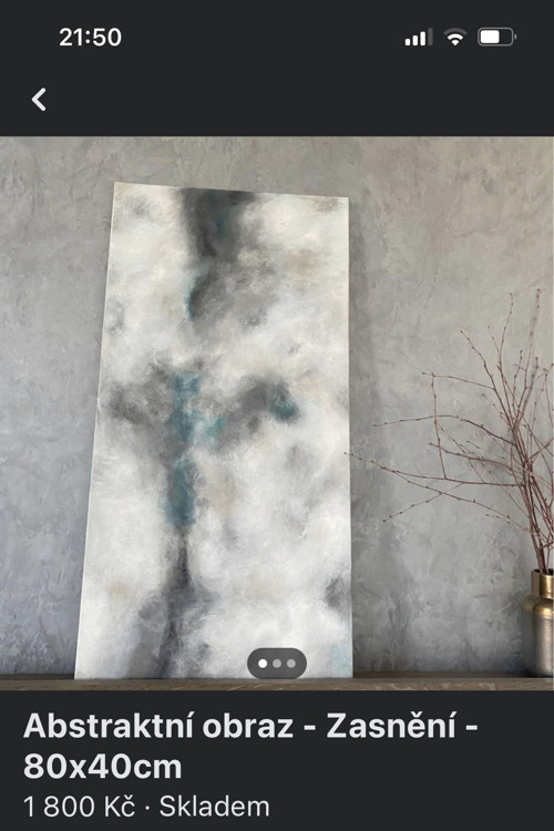Abstraktní obraz - Zasnění 80x40cm