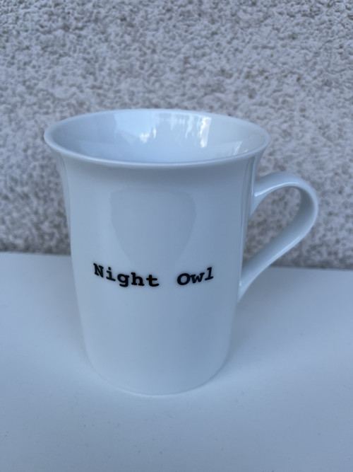 Porcelánový hrnek- Night Owl (text)