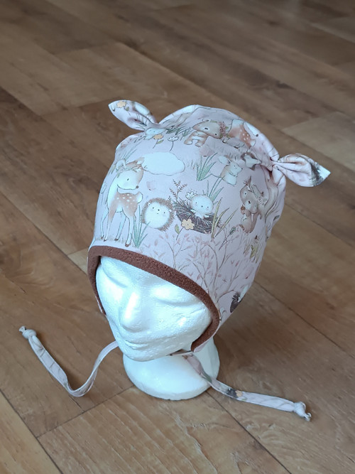 Zimní ušanka na zavazování "zvířátka" 49-52/3cm