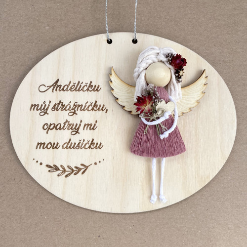 Andělka s modlidbičkou - starorůžová