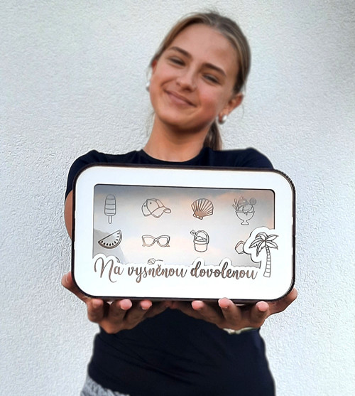 Dřevěná pokladnička na dovolenou větší