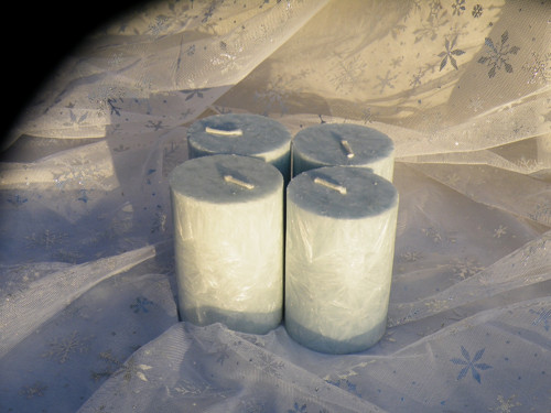 Palmové svíčky 4ks ø5,6 ↑8cm neon MODRÁ
