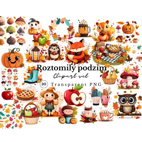 Cute Autumn – podzimní clipart set