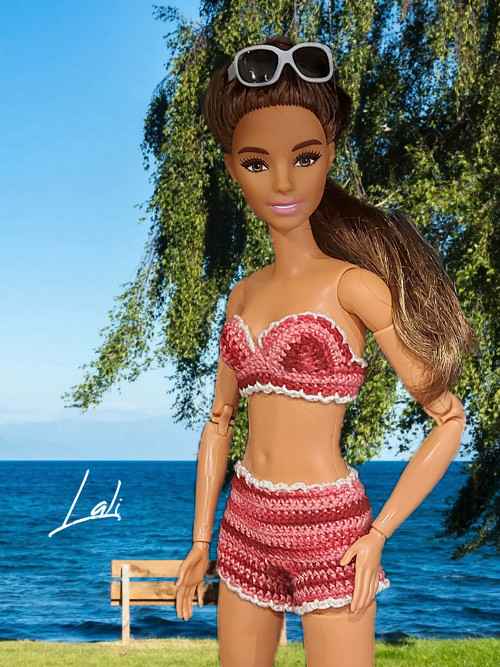 Háčkované šatičky/komplet č.6.pro Barbie