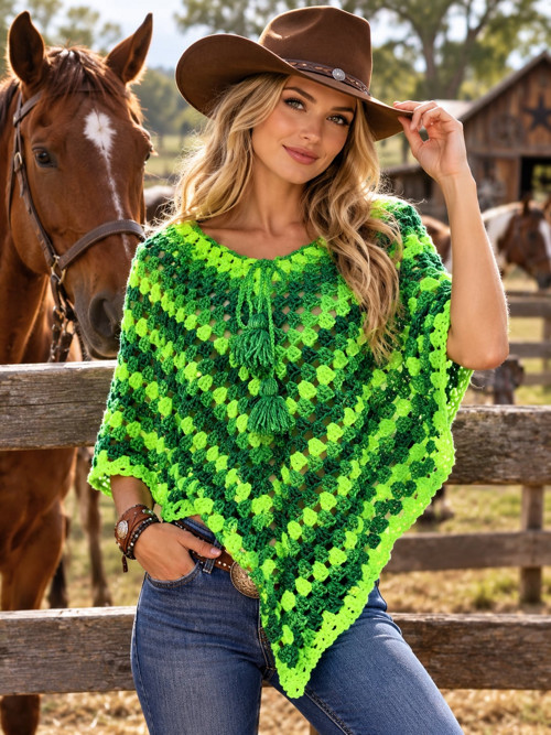 Poncho ultra soft -neonek +